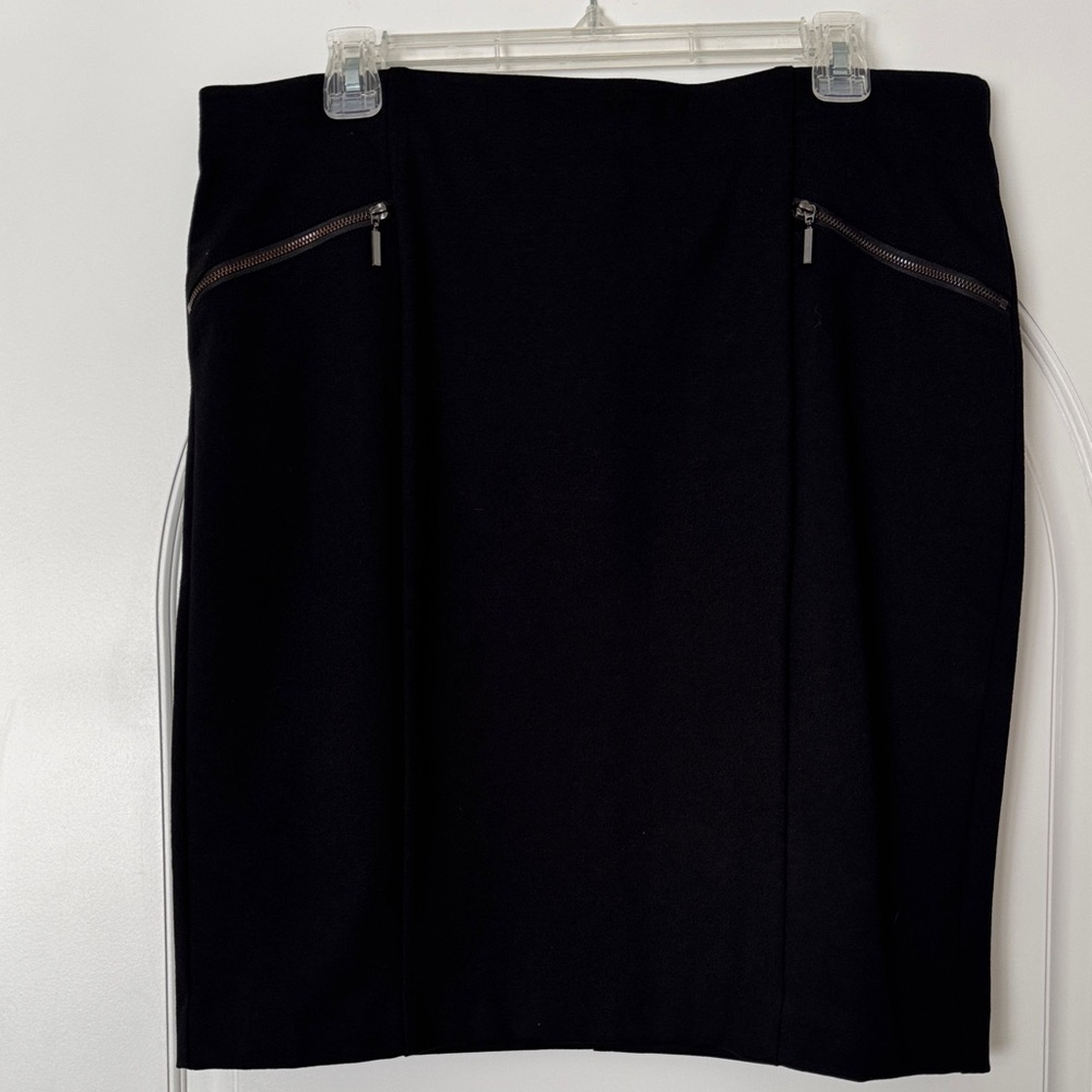 Alfani Elegant Black Pencil Skirt with Zipper Details